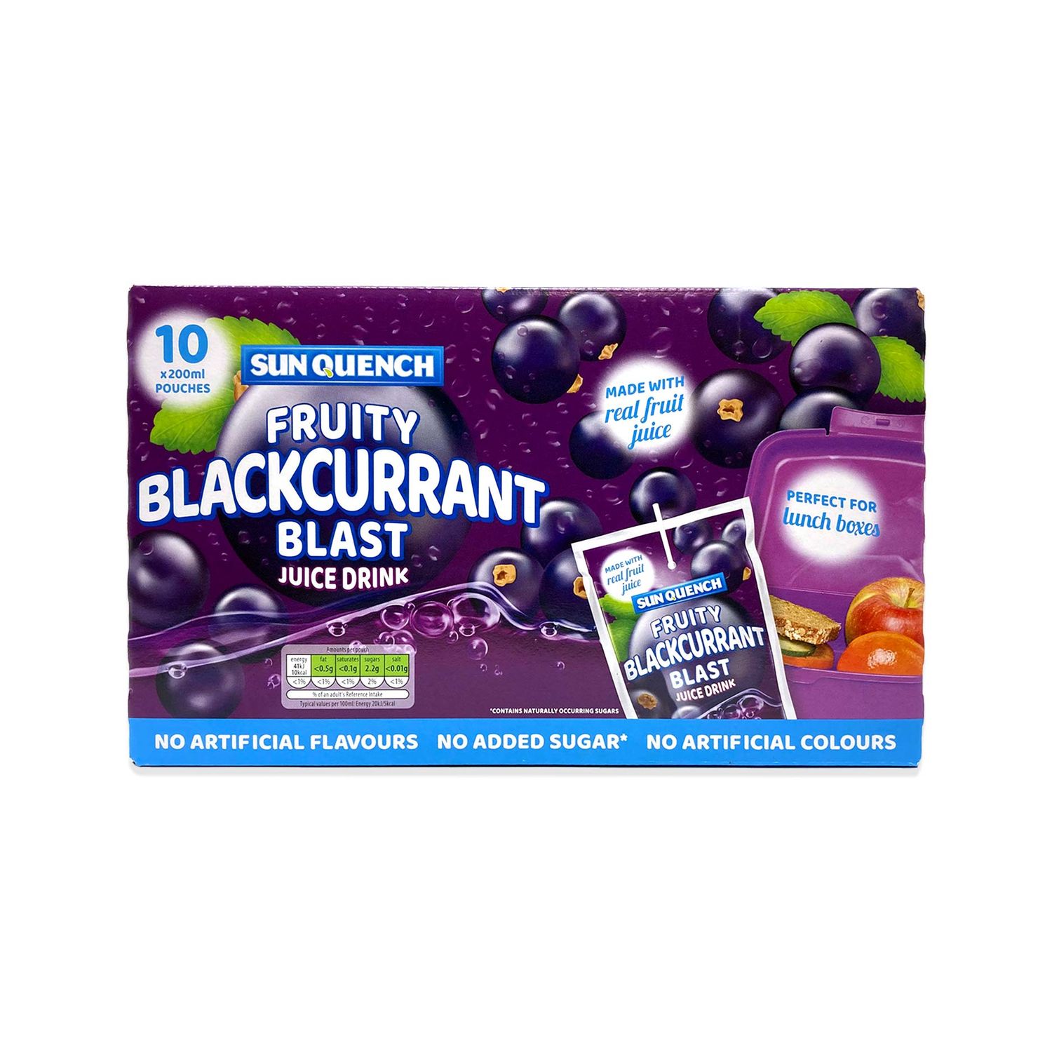 Fruity Blackcurrant Blast Juice Drink 10 Pack Sun Quench